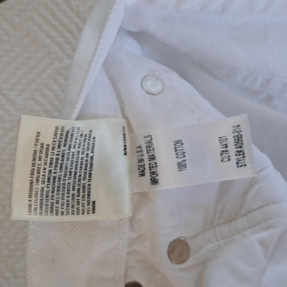 Agolde Los Angeles‎ Womens Lana 100% Cotton Frayed White Straight Ankle Jeans 29 - Picture 7 of 8